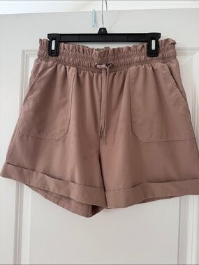 Danskin Paper Bag Drawstring Shorts in Dusty Mauve M